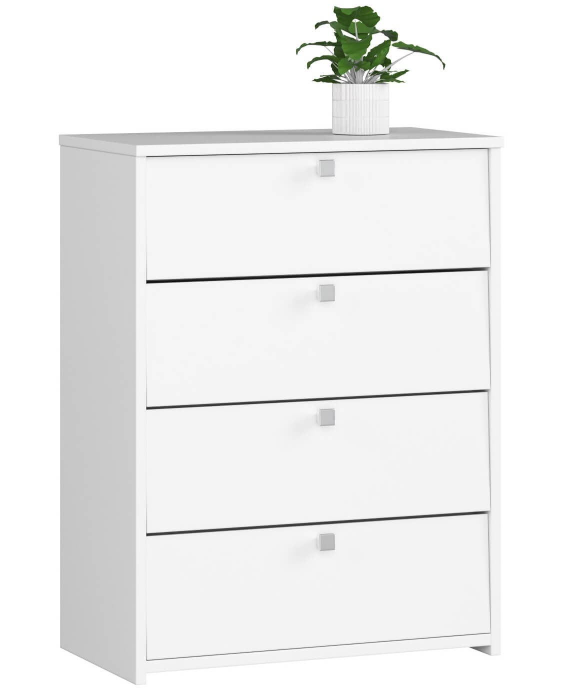 Szafka na buty AKORD Biała 60 cm 4 drzwi kolor Biały mat 4 półki 60x33x80 cm
