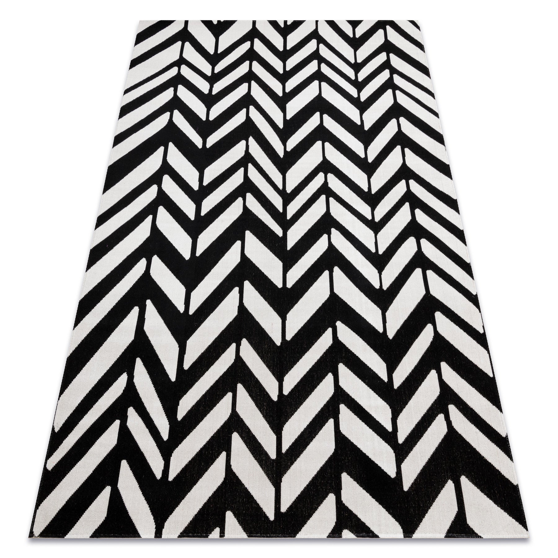 Dywan nowoczesny MUNDO E0571 jodełka, chevron outdoor beż / czarny 180x270 cm