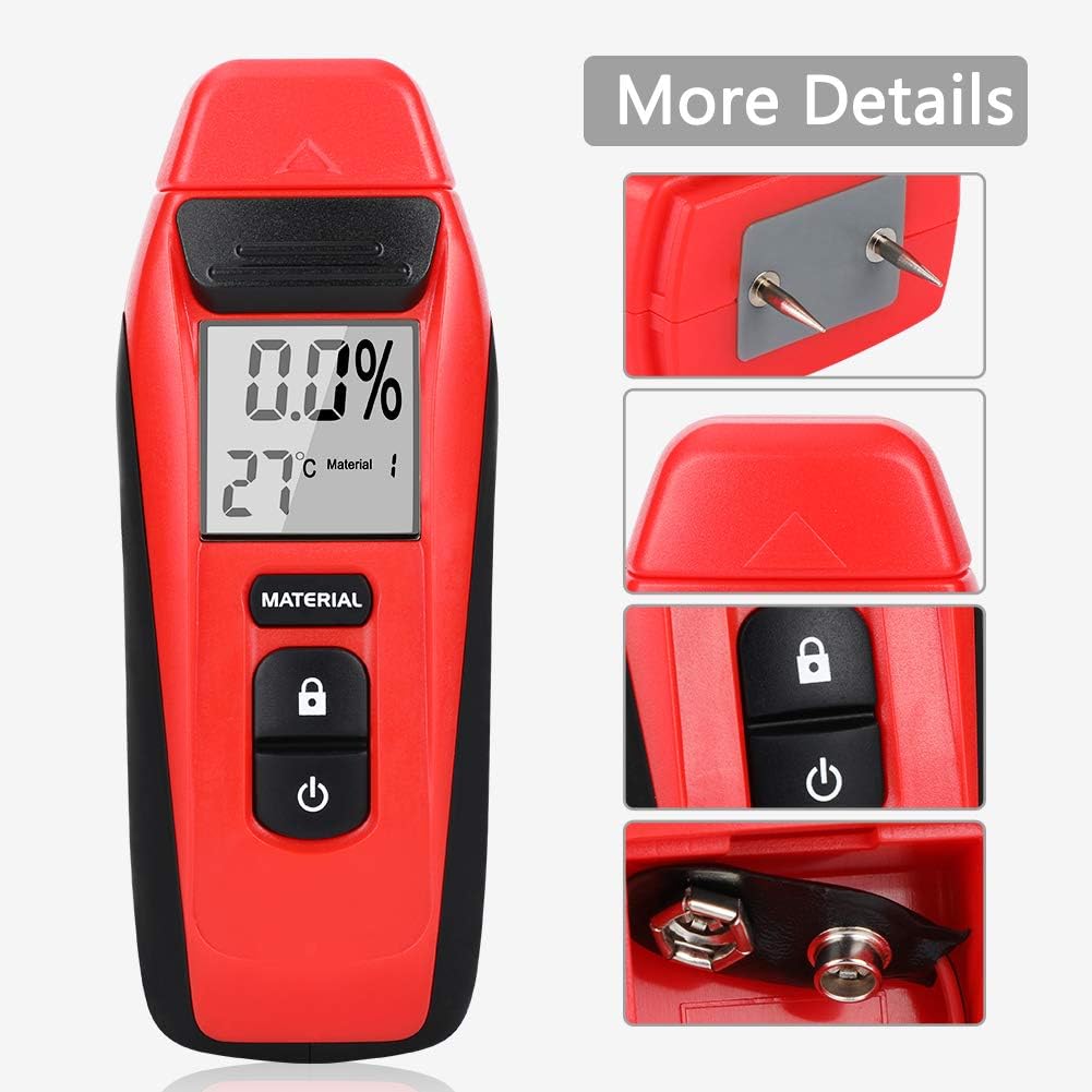 Hygromètre de précision，Testeur D'humidité avec écran LED et 2 Broches, Peut Détecter le Bois, les Murs et les Matériaux de Construction - 2