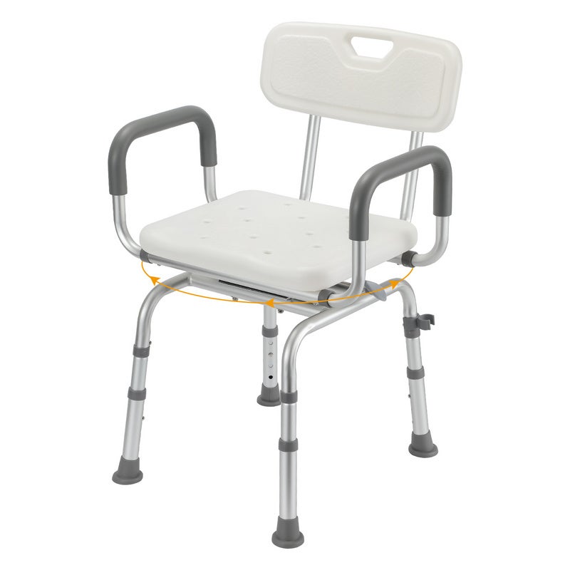 CCLIFE Silla de Ducha para Personas Mayores con Almohadilla Antideslizante Taburete de Ducha de Alta Gama de 120 kg Altura Ajustable Fácil de Montar Herramienta de Asistencia para la Ducha