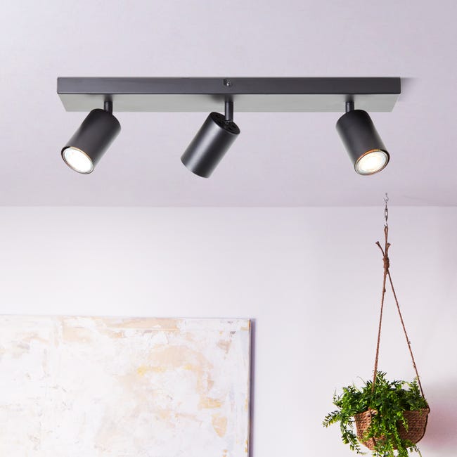 Foco LED Orientable 2 En 1 BRILONER - Para Empotrar O Superficie, 5W Luz Cálida, Negro, Ideal Para Techo O Pared