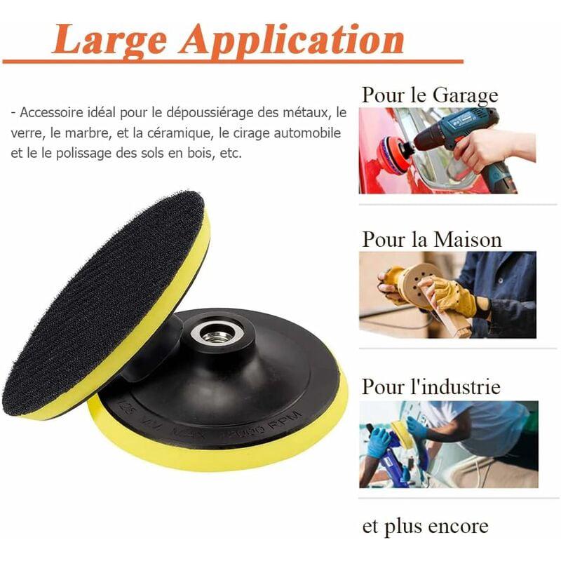 Set di 2 dischi abrasivi in velcro da 25 mm con anello filettato M14, lucidanti adatti per trapano e smerigliatrice angolare. - 5