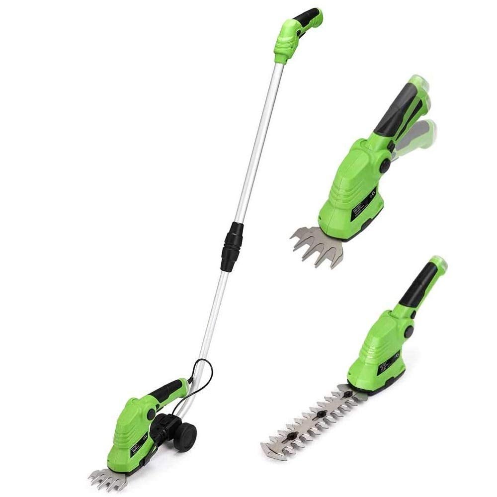 Tagliasiepi A Batteria 12V 2 In 1 – Con Due Lame Intercambiabili Per Siepi E Erba, 25000 Giri/min, Leggero 700g, Autonomia 1 Ora