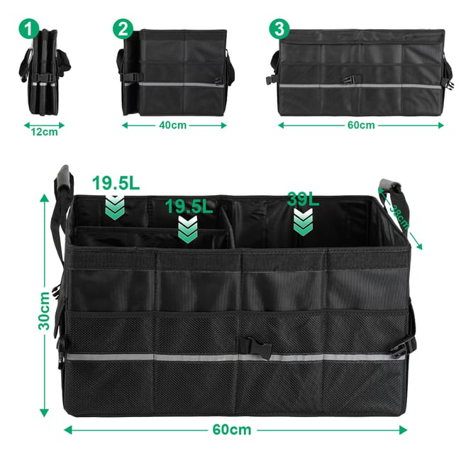 Scopow - Organizer Per Bagagliaio Auto, Pieghevole, Resistente