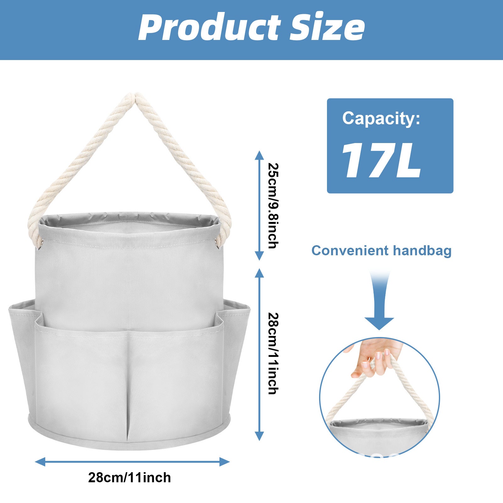 Panier de nettoyage avec poignée, organiseur de produits de nettoyage, panier de rangement pliable 17 L, organiseur de panier de nettoyage, sac s | Leroy Merlin Panier de nettoyage avec poignée, organiseur de produits de nettoyage, panier de rangement pliable 17 L, organiseur de panier de nettoyage, sac s | Leroy Merlin