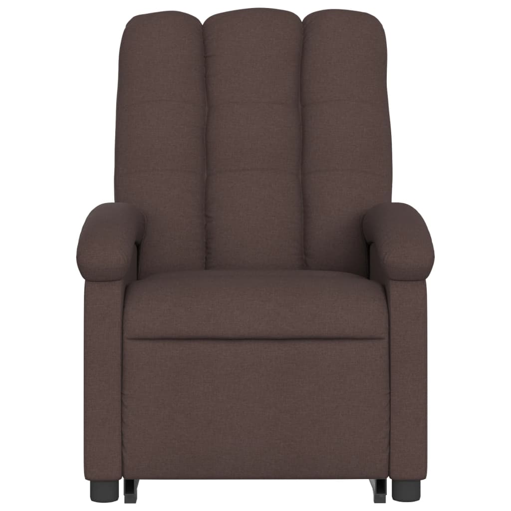 Fauteuil inclinable de massage Marron foncé Tissu - 8