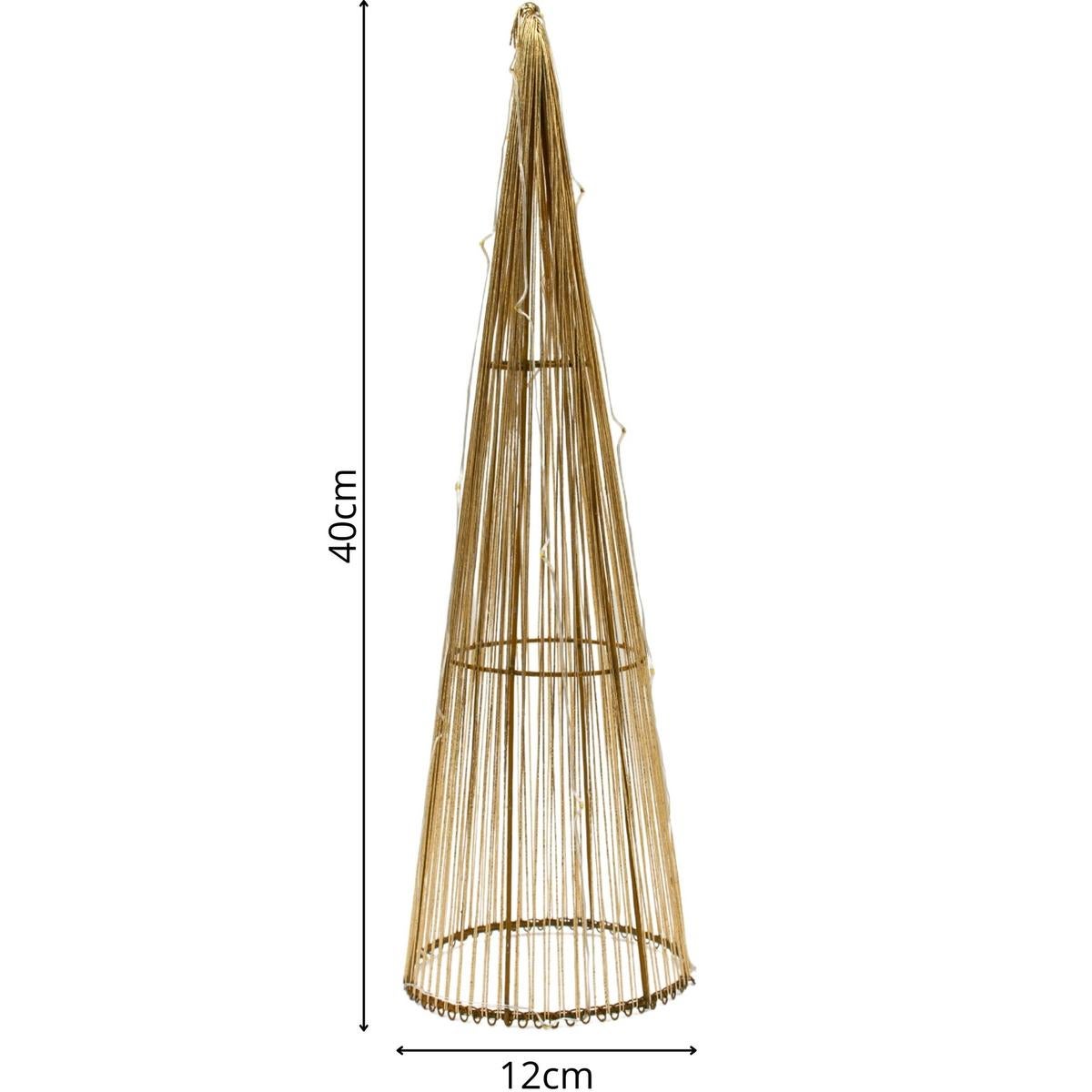 Choinka dekoracyjna złota Led Ciepły Biały 40 cm - 4