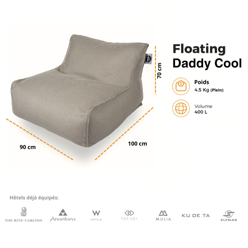 Fauteuil piscine XL flottant 100 × 90 × 70 cm intérieur / extérieur sans polystyrène – Rose (DC10090-3) - 5