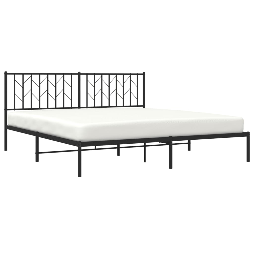 Estructura cama sin colchón con cabecero metal negro 180x200 cm vidaXL - 4
