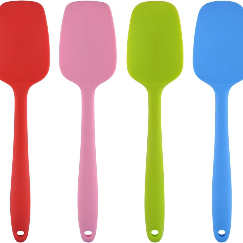 Zestaw 4 silikonowych szpatułek, silikonowe przybory, odporne na ciepło, nieprzywierające, narzędzie do pieczenia ciasta