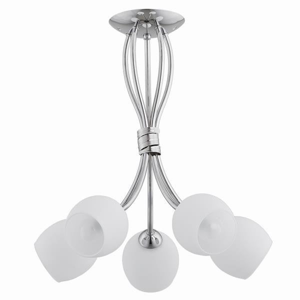 Lampa wisząca BUENA chromowana biała 5 x E14 x 10W wym: 45 x 43 x 43 cm Alfa