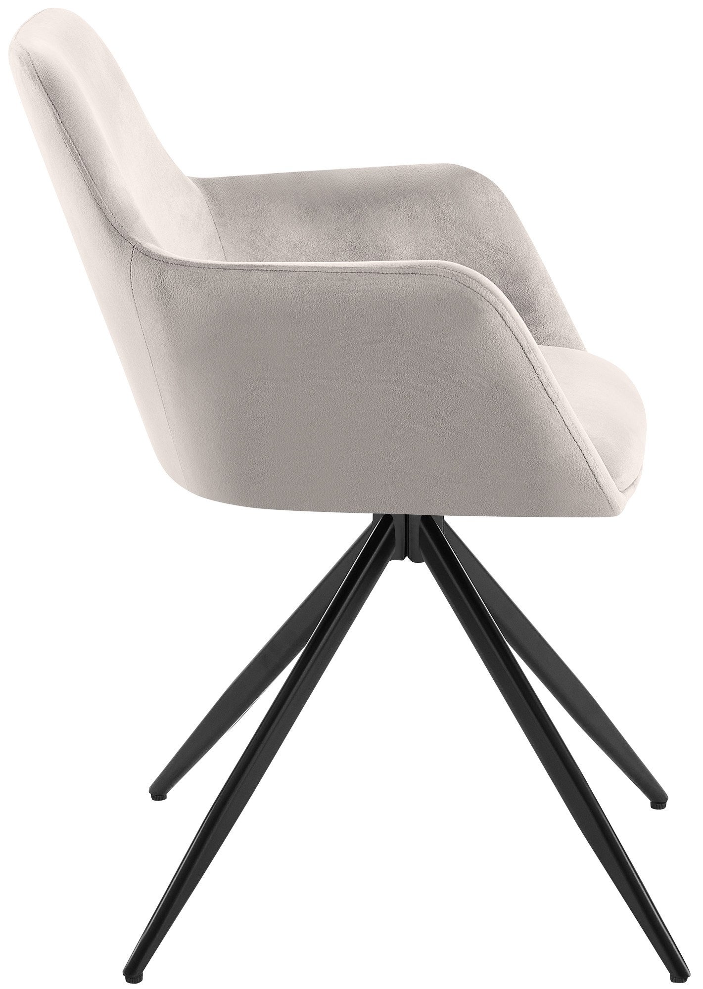 Sedia da pranzo in velluto grigio Olema - 5