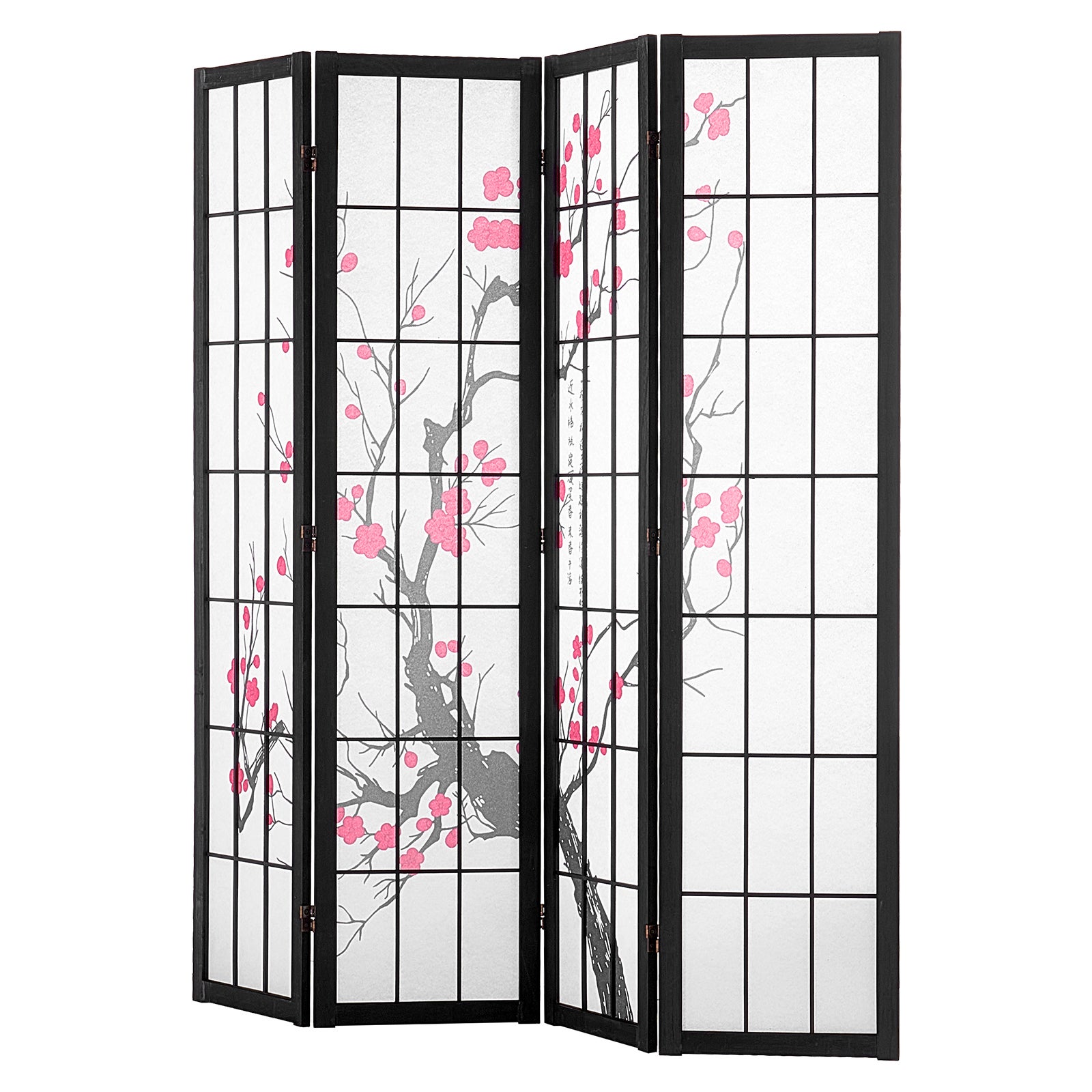 Cloison de séparation,SucceBuy paravent japonais à 4 panneaux,paravent de confidentialité pliable pour intérieur,cloison japonaise portable - 3