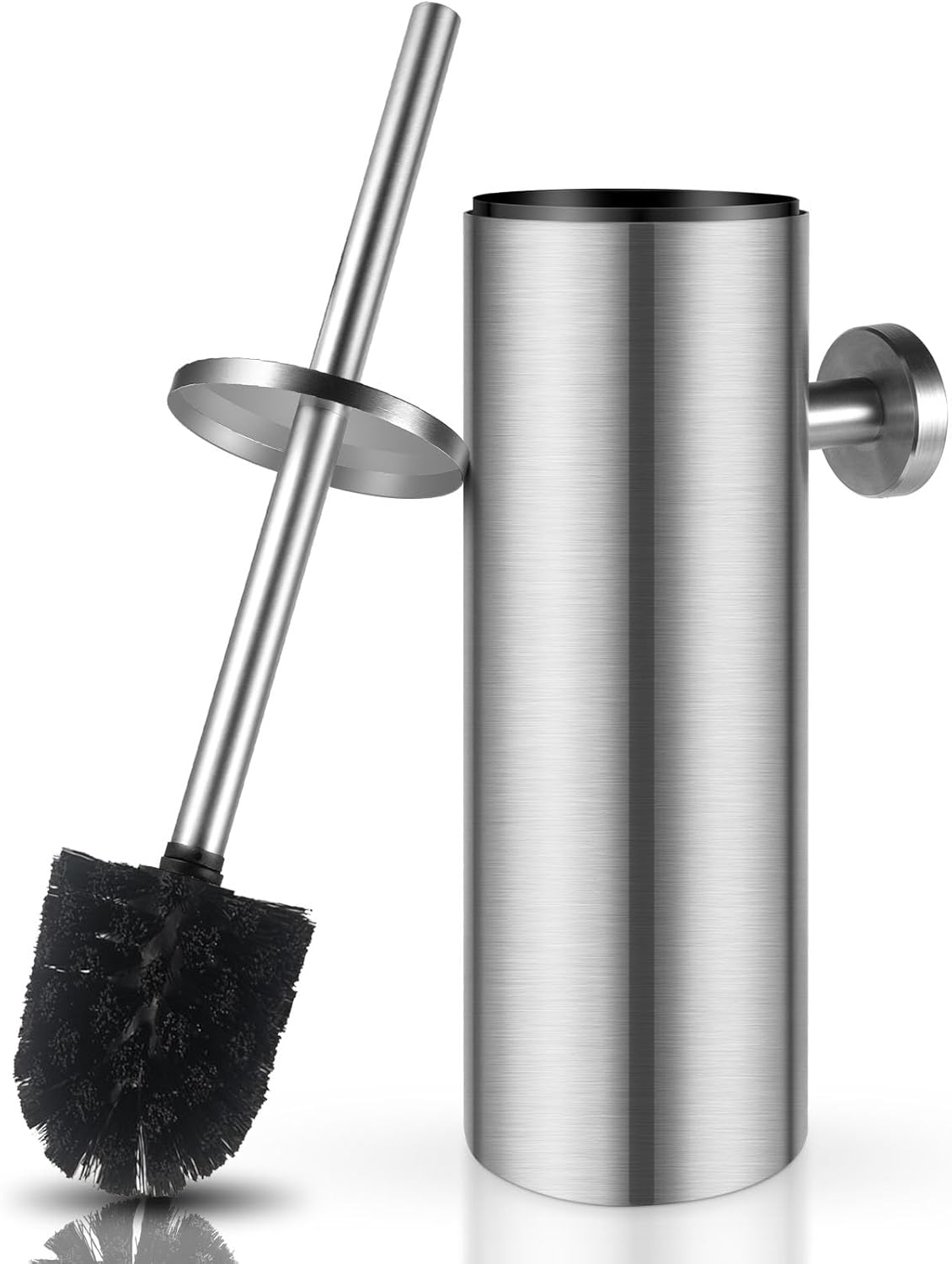 Portascopino WC Bagno in Acciaio Inox a Parete 2pcs Spazzolato Scopino
