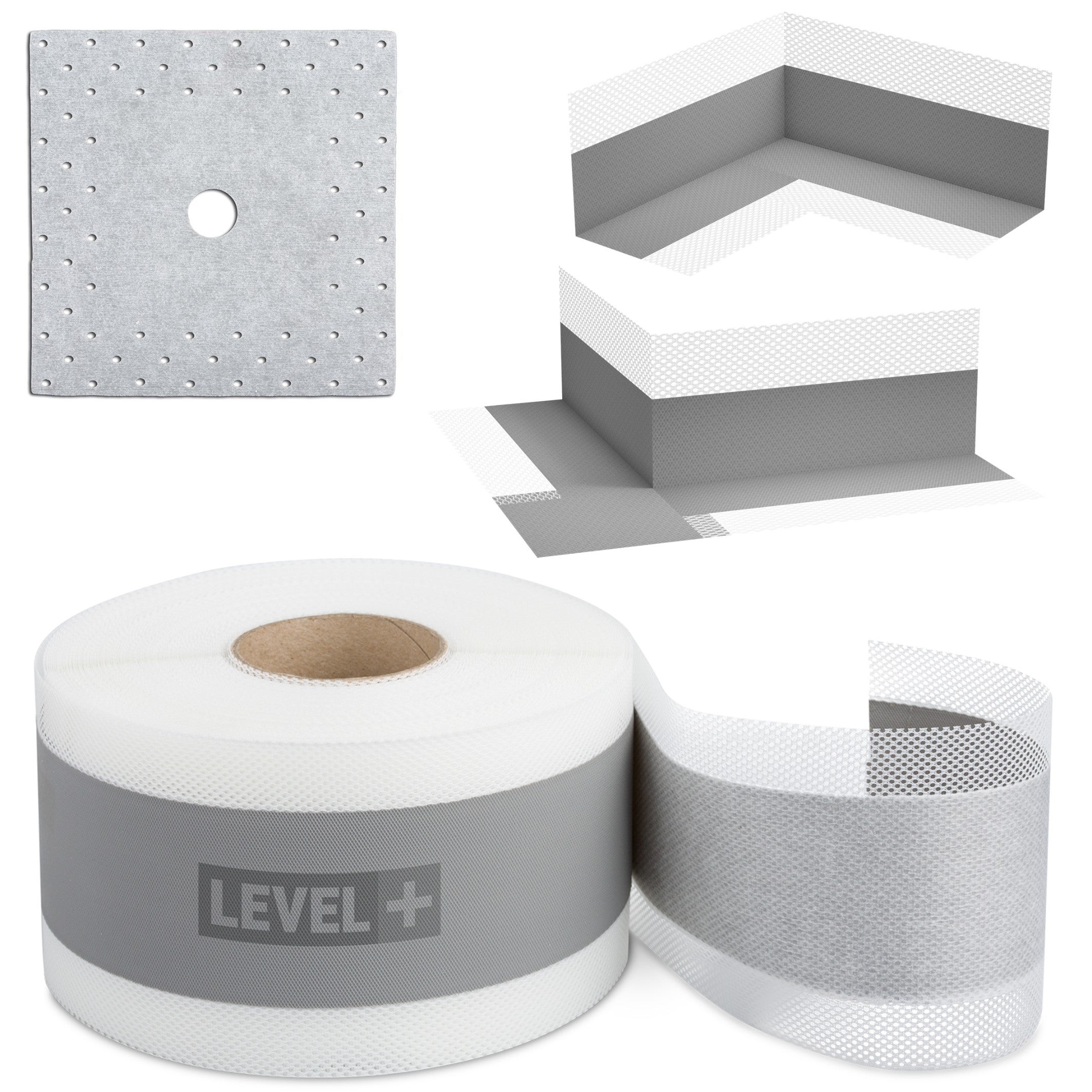 LEVEL+ Kit d'étanchéité pour l'étanchéité de la douche Salle de bain Bande d'étanchéité Film liquide 4kg SET08 - 7