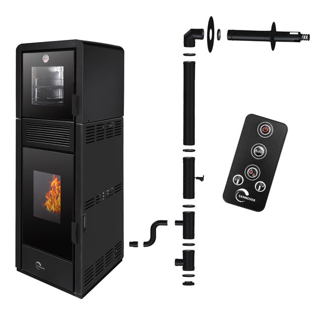 Poêle à Granulés Etanche avec Four Ardoria 13 kW Sannover + Kit d'installation