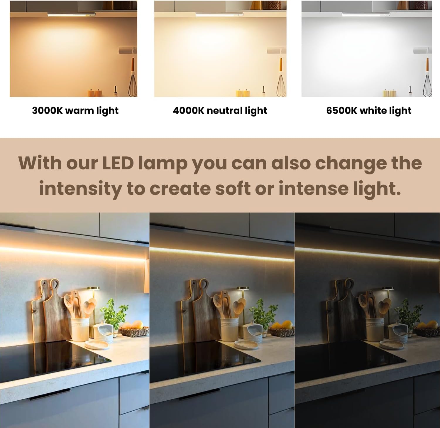 Applique LED Sous-Meuble MARBELLA Longueur 60 cm. avec Variateur Tactile, ON/OFF Tactile et Câble 1,5 M. Idéal Pour Cuisine et Chambre - 4