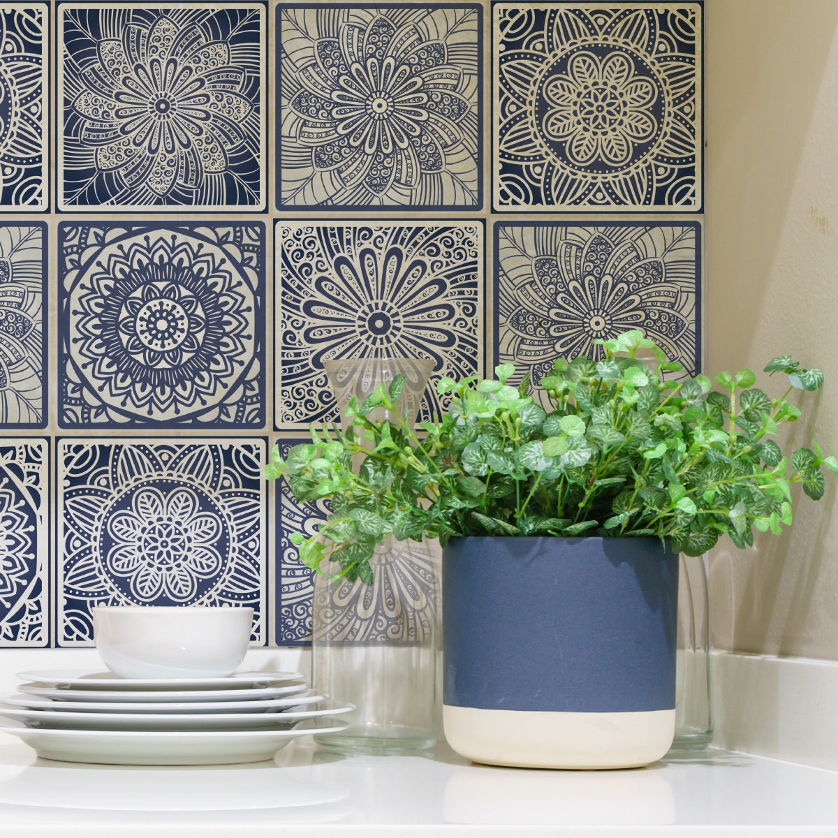 9 adesivi piastrelle etnico Metztli - Sticker adesivo - adesivi murali - 9stickers10x10cm - 4