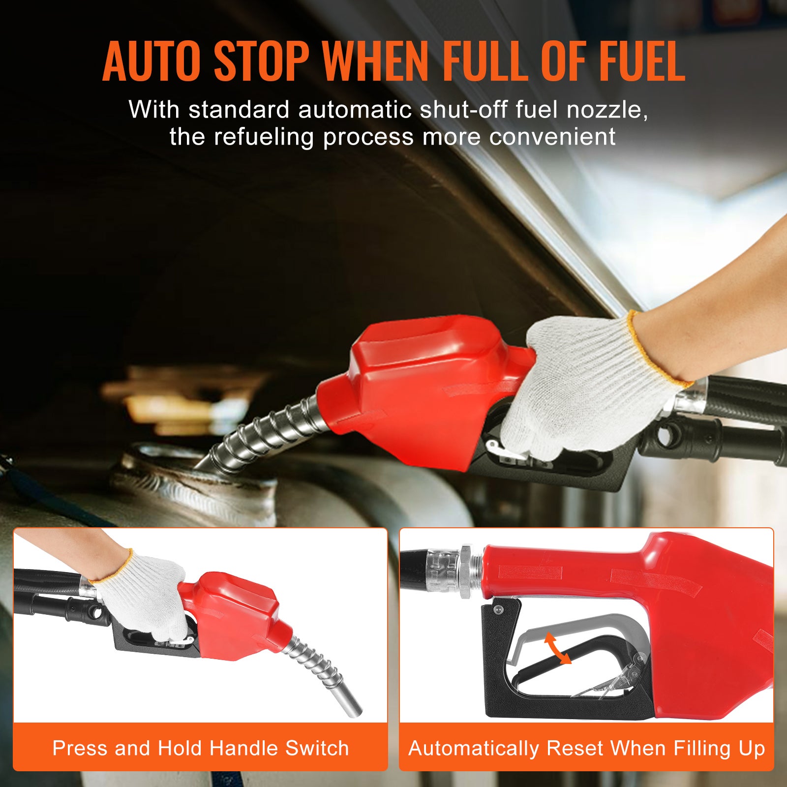 pompe de transfert de carburant Diesel,VEVOR 37,8 l/min,électrique,avec buse de carburant 12V DC,tuyau d'entrée pour transformateur de carburant - 4