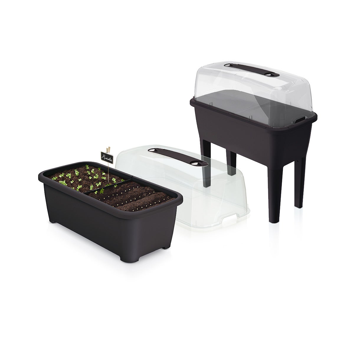 Orto urbano con serra da 52 litri in polipropilene 77 x 38 x 82 cm colore grigio - 4