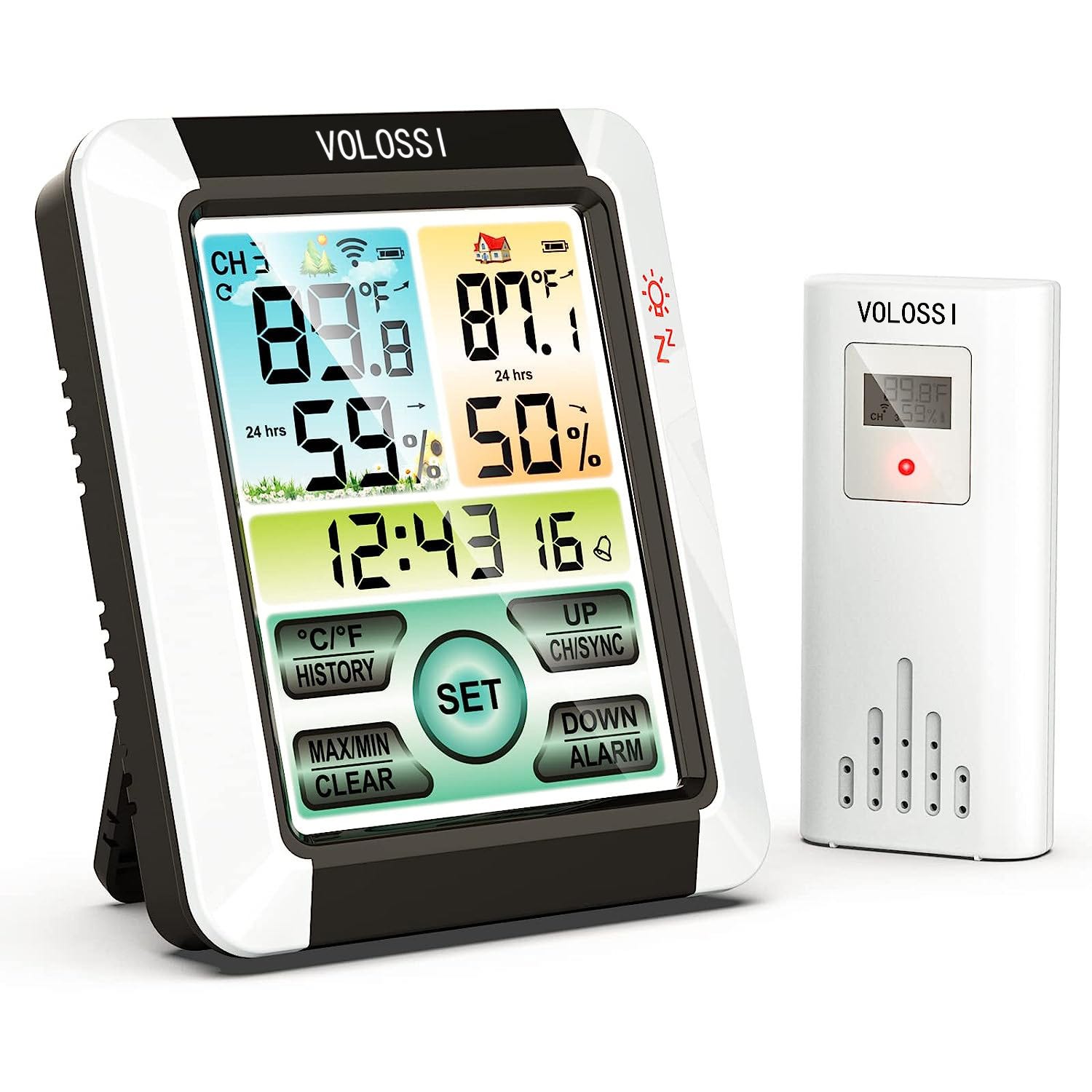 Stazione meteo wireless per interni ed esterni, display a Stazione meteo wireless per interni ed esterni, display a