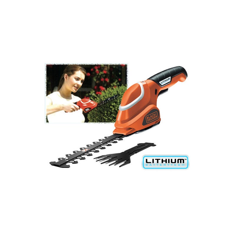 Kit de jardinage Black and Decker avec taille-haie à batterie, gants et sécateur