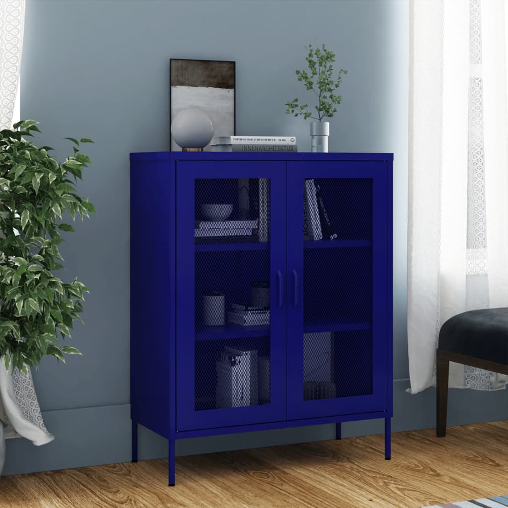 Armoire de rangement Bleu marine 80x35x101,5 cm Acier Leroy Merlin