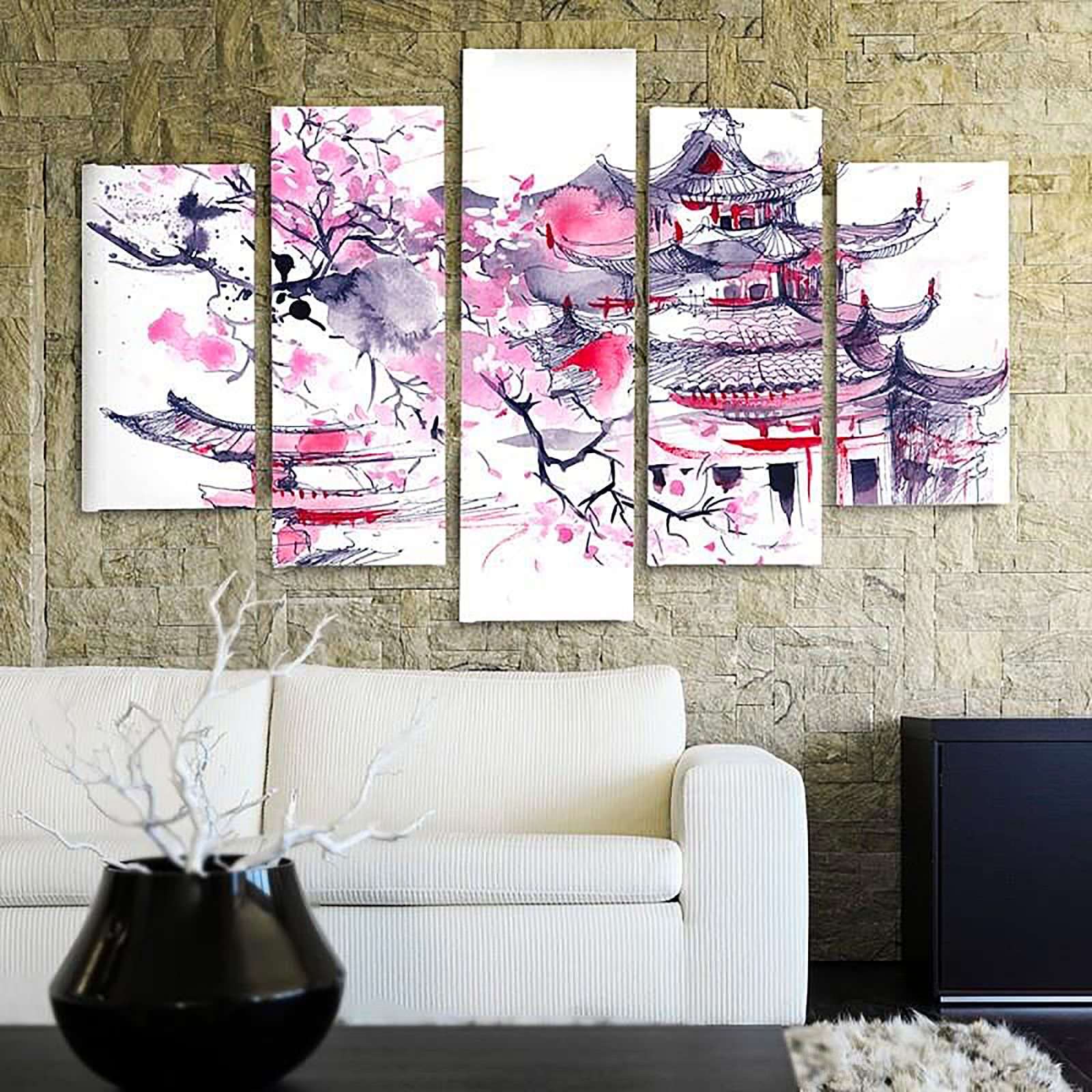 Tableau un paysage japonais - 300 x 140 cm - 4