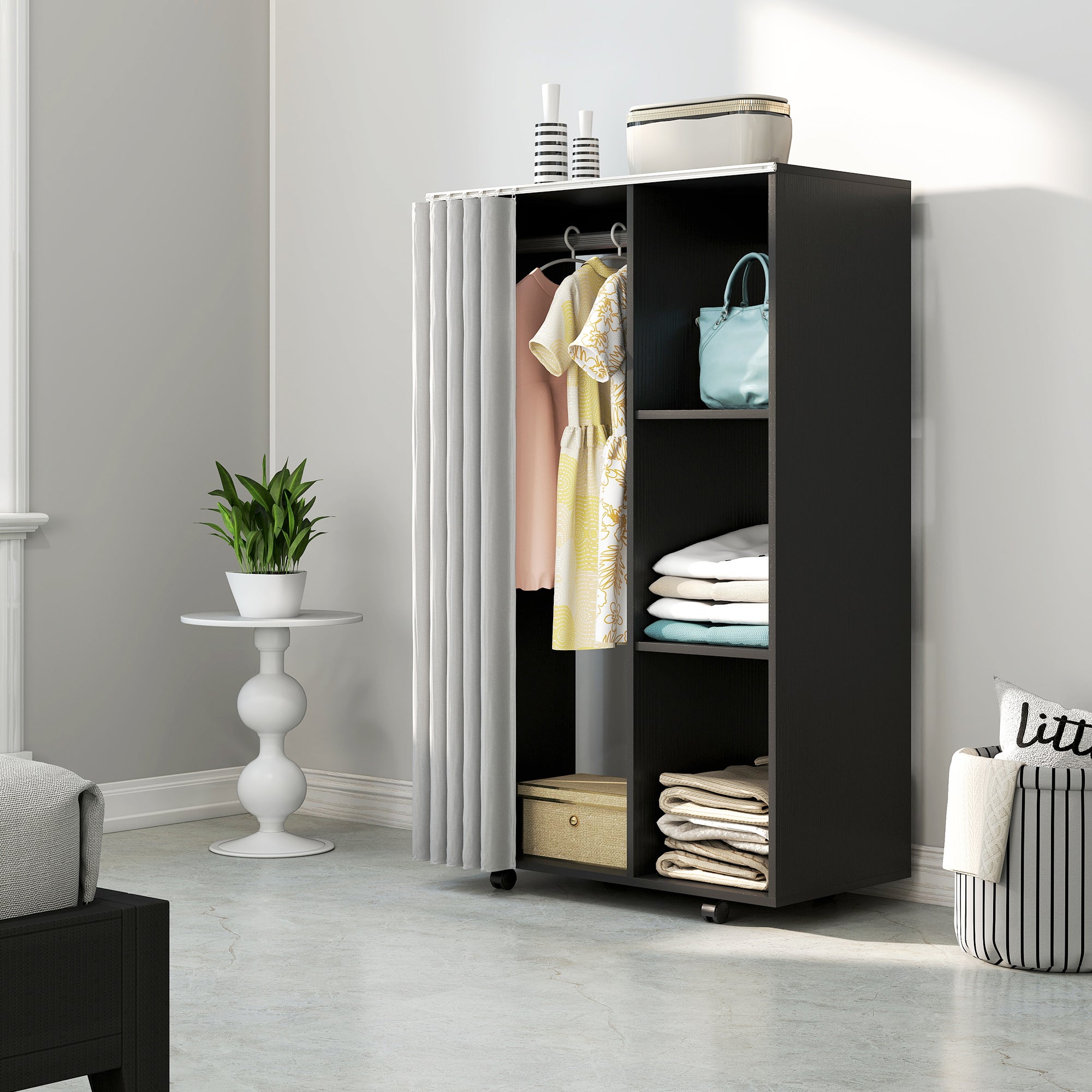 Armoire de vêtement mobile panneau de particules HOMCOM - 7