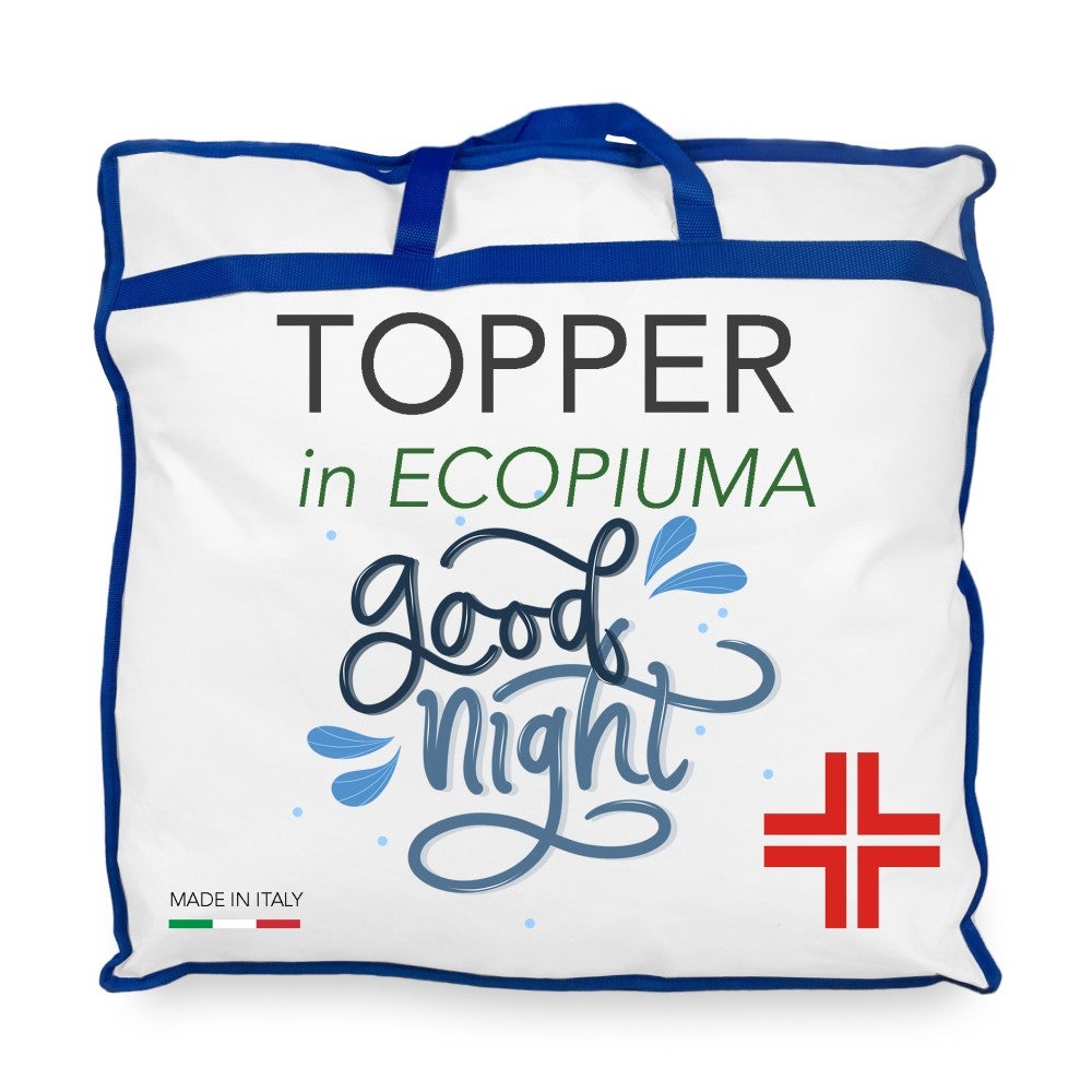Topper for good night colchón hipoalergénico efecto pluma en microesferas made in italy doble cm. 160x190