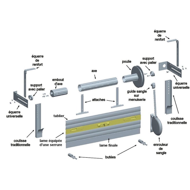Lame avec serrure recoupable, enroulement extérieur, noir - 3