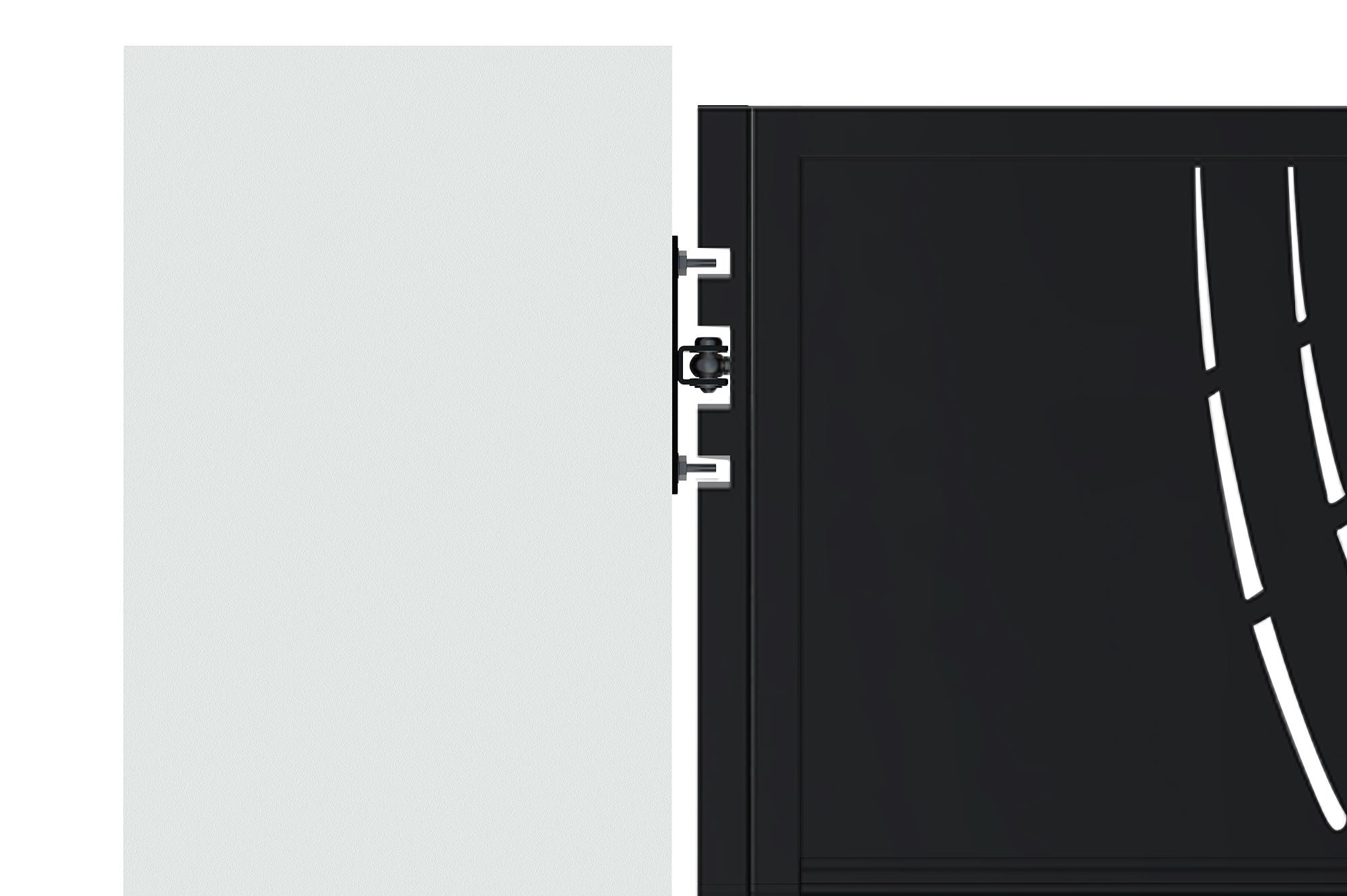 Portillon acier 1m NALI VELETA H.200cm Noir mat - 4