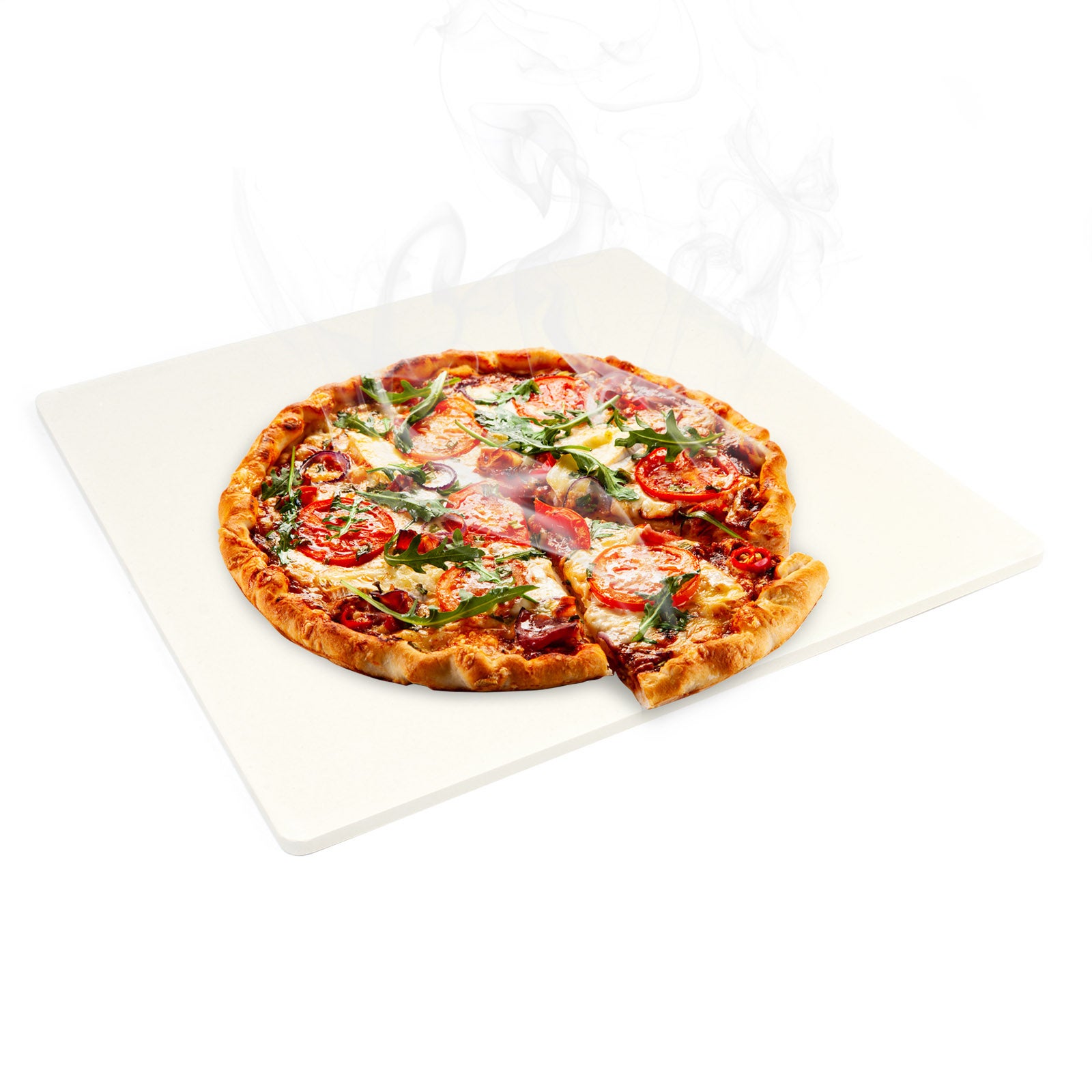 Pierre à Pizza Carrée Toboli Cordiérite 33x33cm - Résiste Jusqu'à 500°C