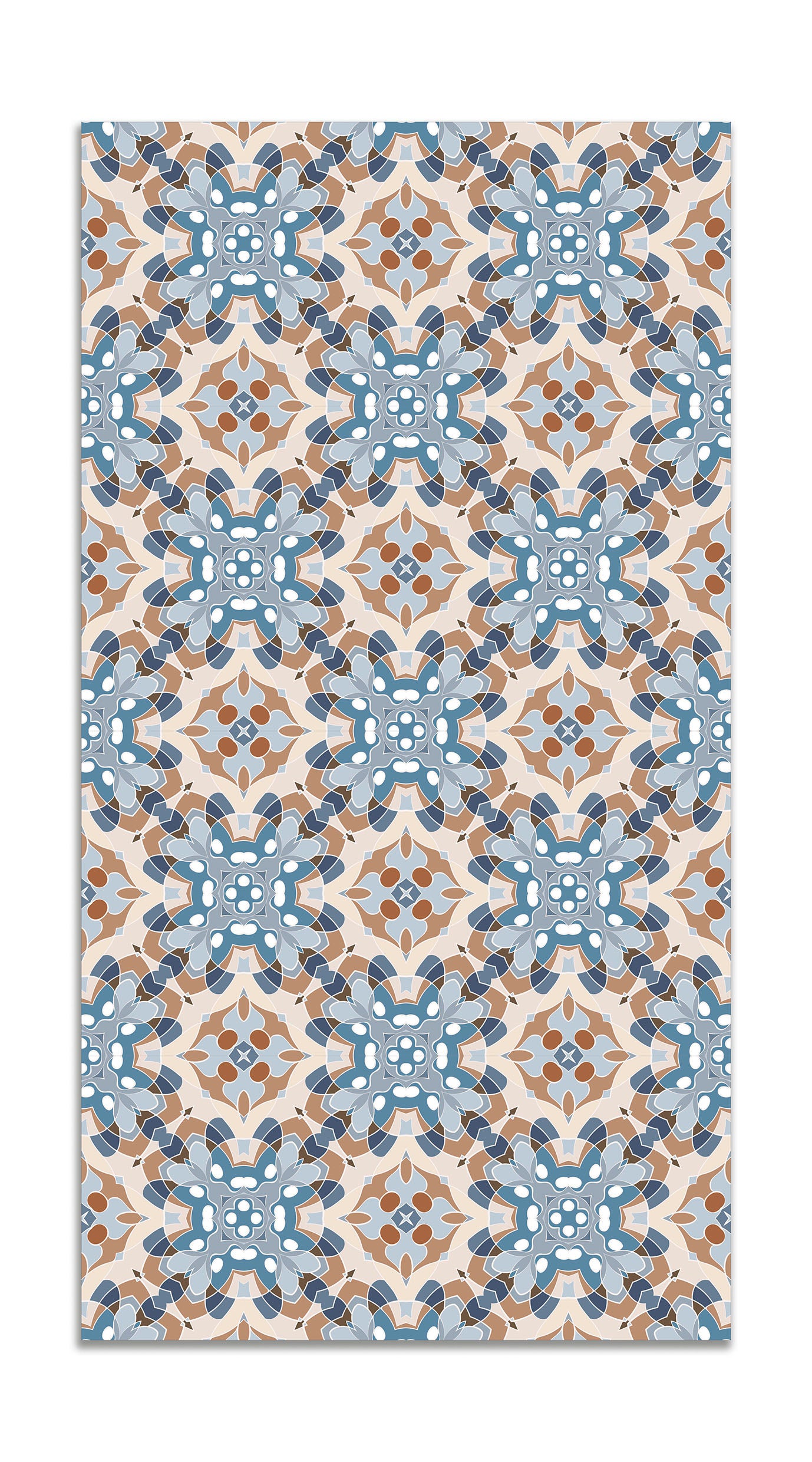Panorama alfombra vinílica azulejo oriental azul 200x200 cm - alfombra cocina vinilo - alfombra salón antideslizante