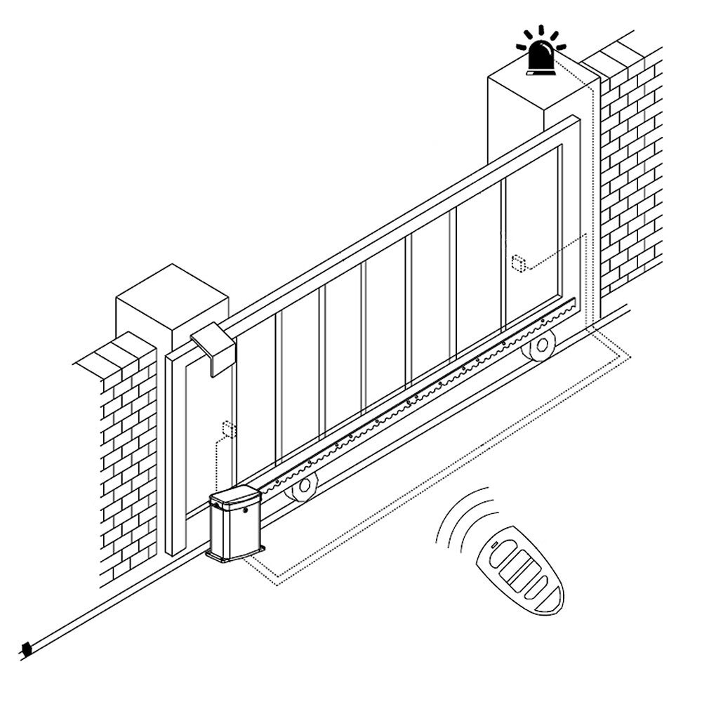 Kit de motorisation SLID'UP MC300 avec rails et galets pour portail coulissant 300 kg - 3