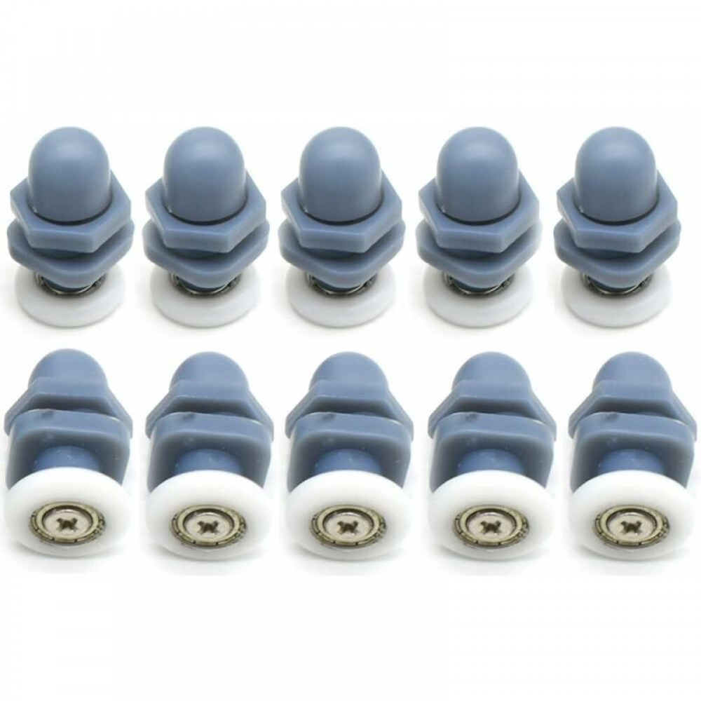 Zestaw 10 rolek do drzwi prysznicowych 19 mm