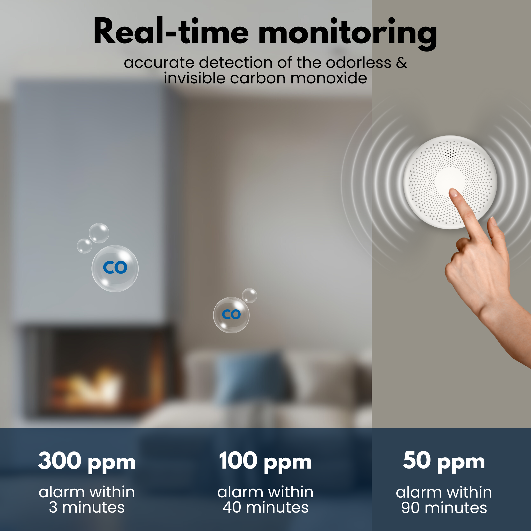 Aroha Safety Pro Rilevatore Di Fumo E Monossido Di Carbonio - Batteria Da 10 Anni - Allarme Antincendio & Rilevatore Monossido Di Carbonio - 3