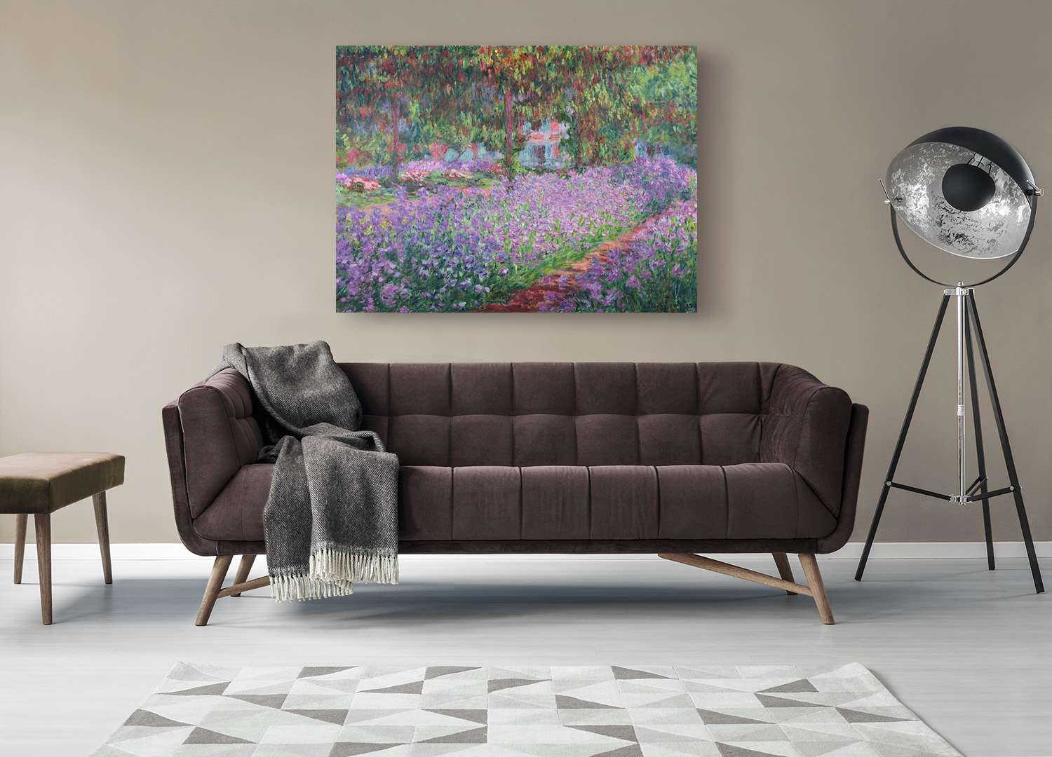Impression sur toile - Claude Monet, Le jardin de l'artiste à Giverny - 70x50 cm - 3