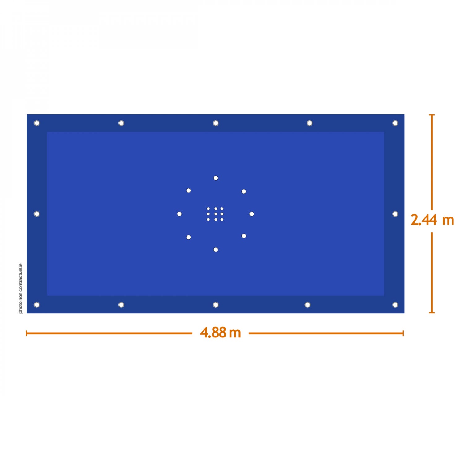 Bâche de protection réversible 4 saisons pour piscine hors sol - Rectangle 2,44 x 4,88 m - 150 gsm - Bleu et gris - Linxor - 5