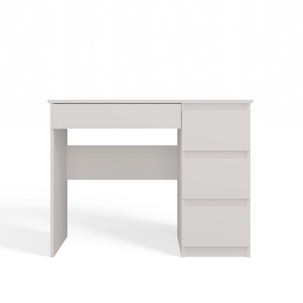 Biurko prawe: 4 szuflady, 51 cm x 98 cm x 76 cm, biały - 3