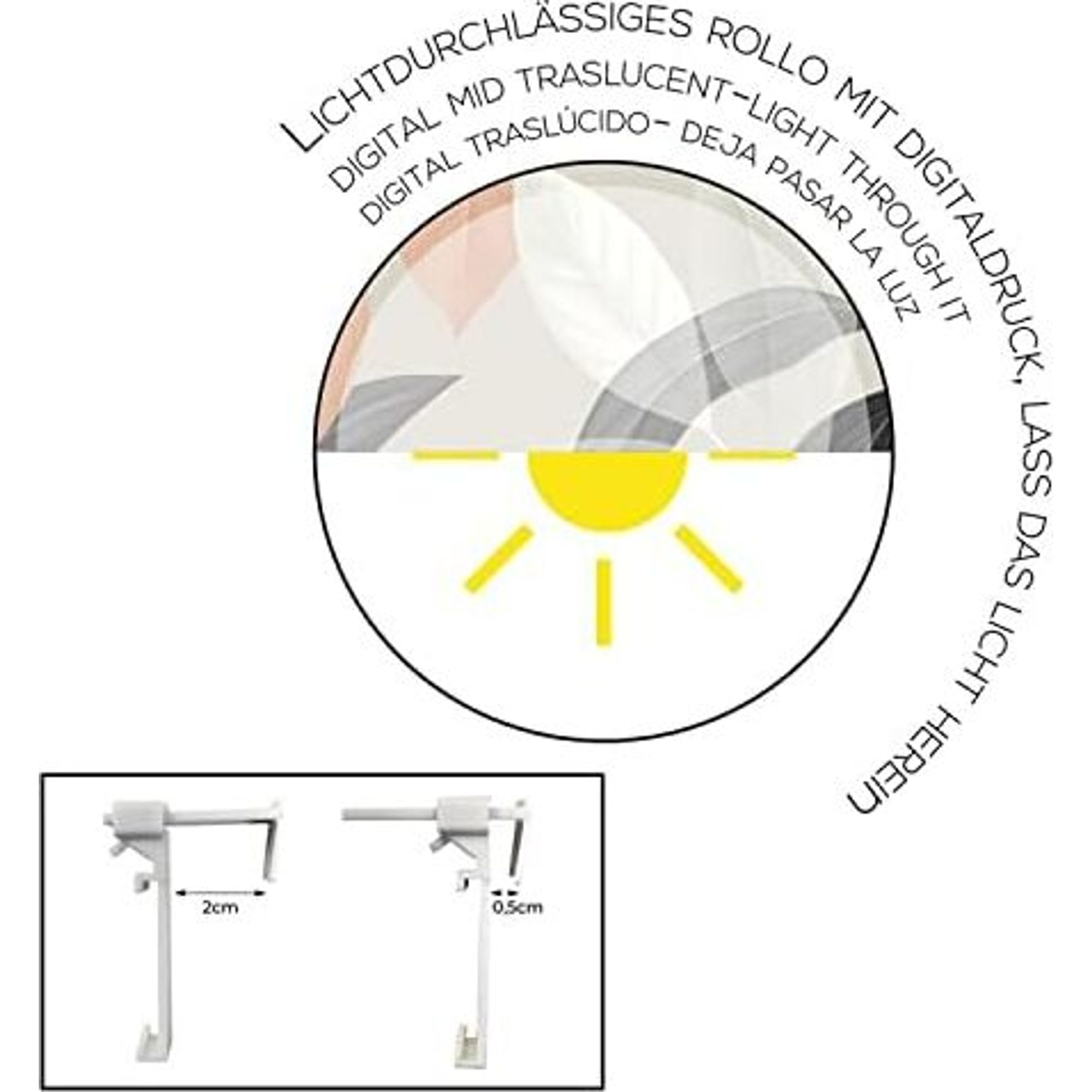 ECOMMERC3 | Tenda a Rullo Misura 100x150 Montaggio SENZA UTENSILI - Tenda SENZA FORATURA Misura Tessuto 97x145 - 5