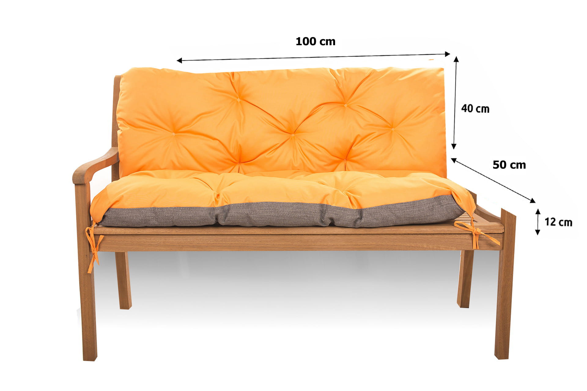 Coussin pour banc De Jardin 100 x 50 x 40cm Coussin pour balancelle, Orange - 4