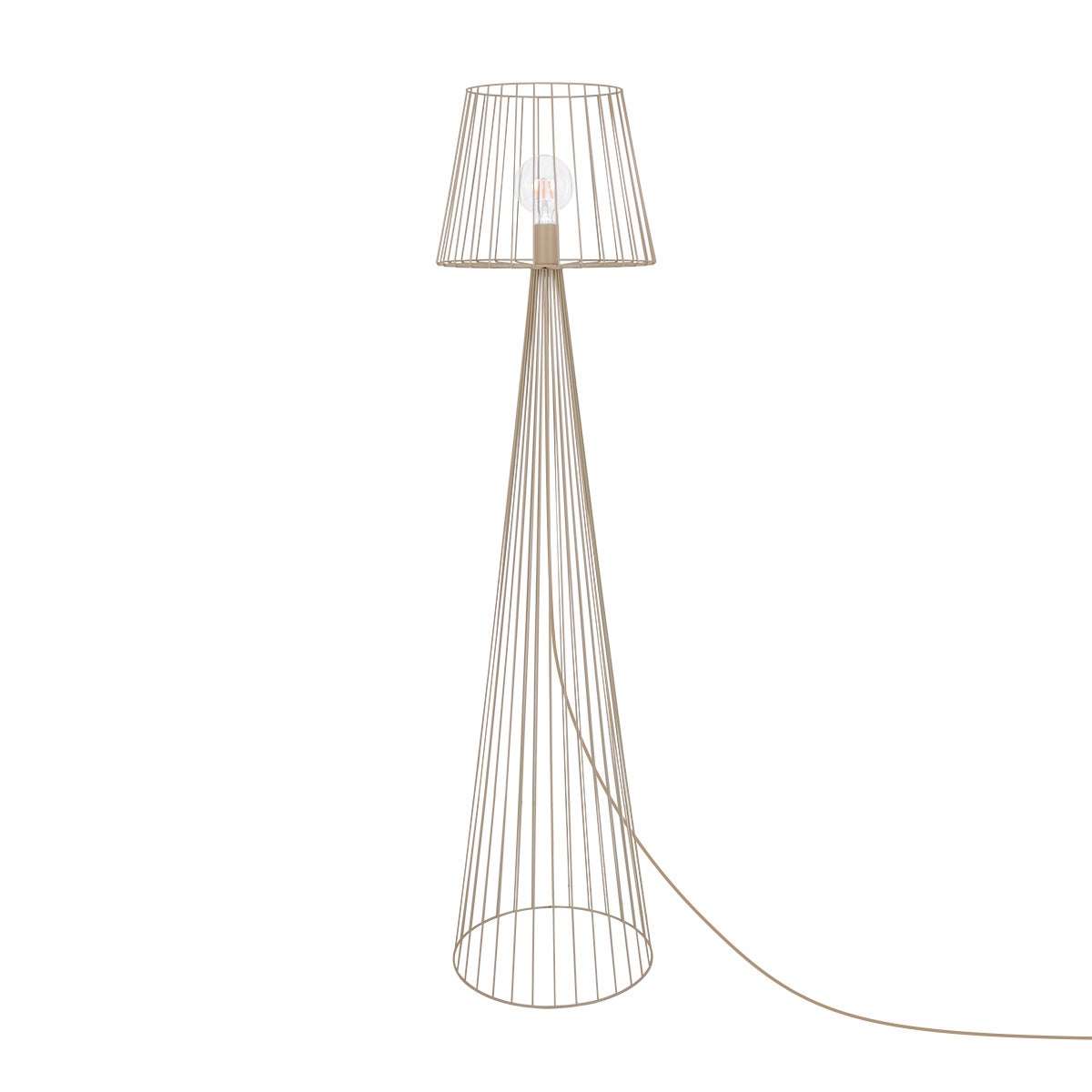Lampa stojąca druciana LIVIA beżowa 1xE27x15W metal wym:148x35x35cm IP20 Kaja