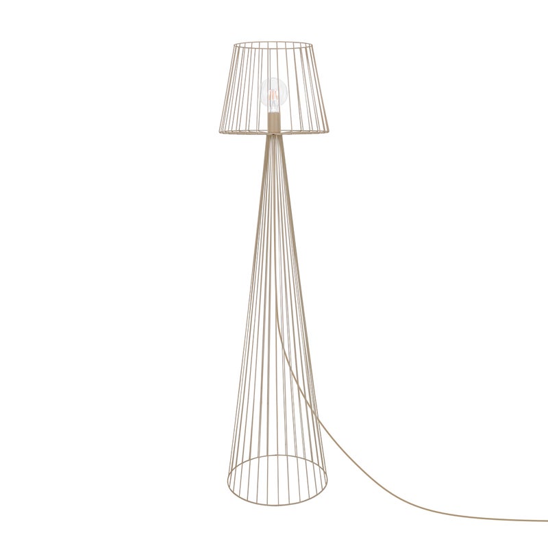 Lampa stojąca druciana LIVIA beżowa 1xE27x15W metal wym:148x35x35cm IP20 Kaja