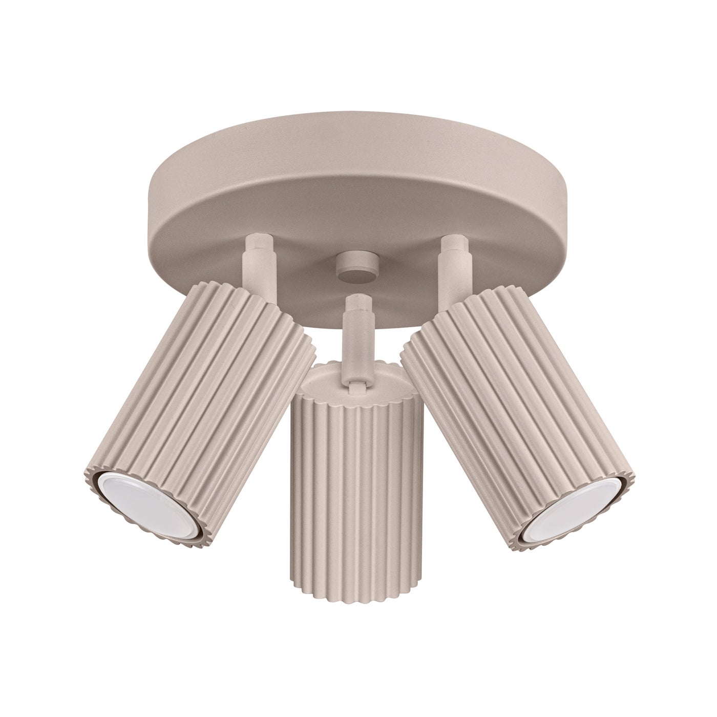 Plafonnier moderne taupe rond Ø20 3 spots GU10 réglables Leroy Merlin — free download