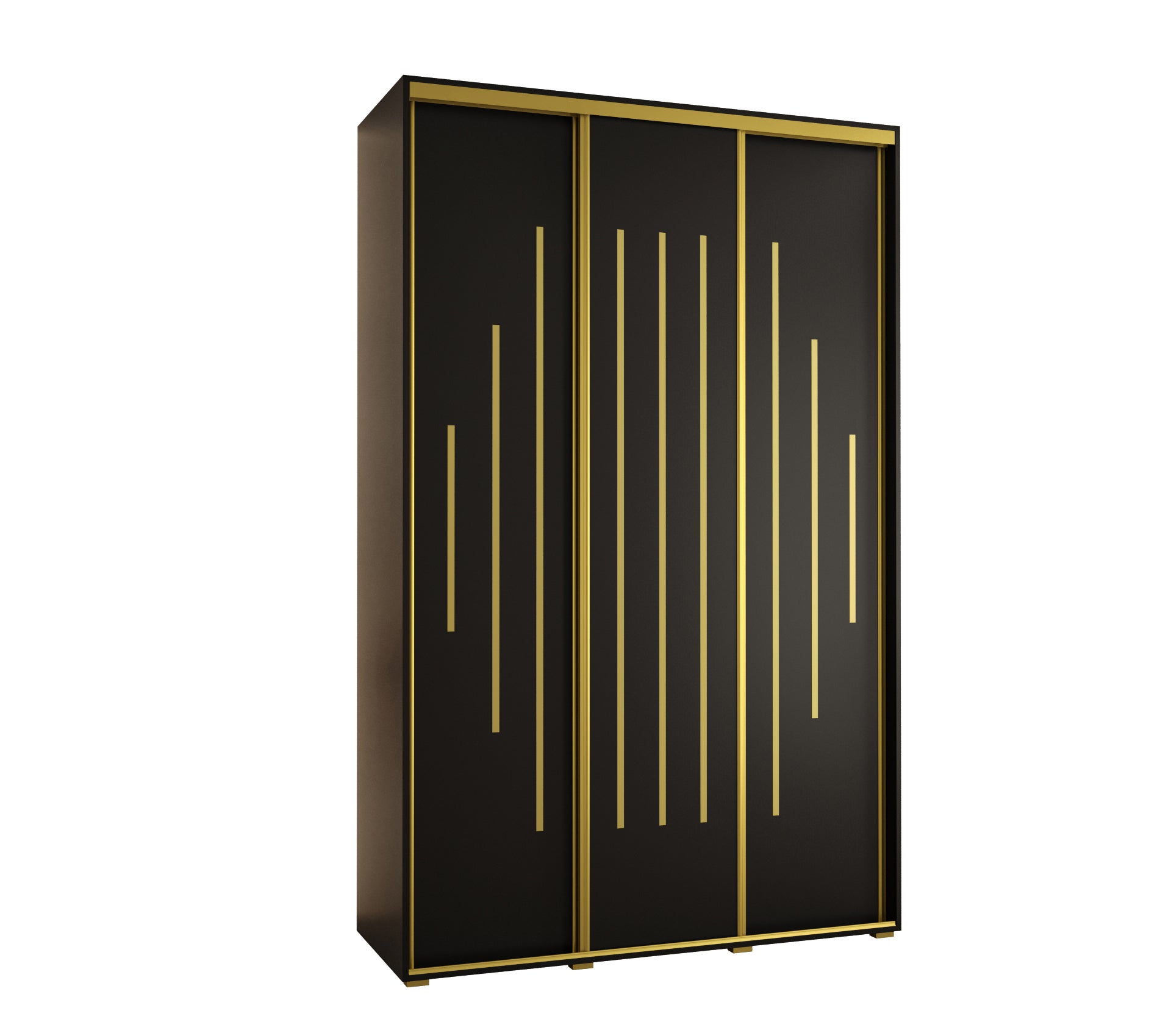 Szafa przesuwna wysoka Davos 12 150 x 60 x 235,2 cm czarny + czarny + u. złoty - Abiks Meble