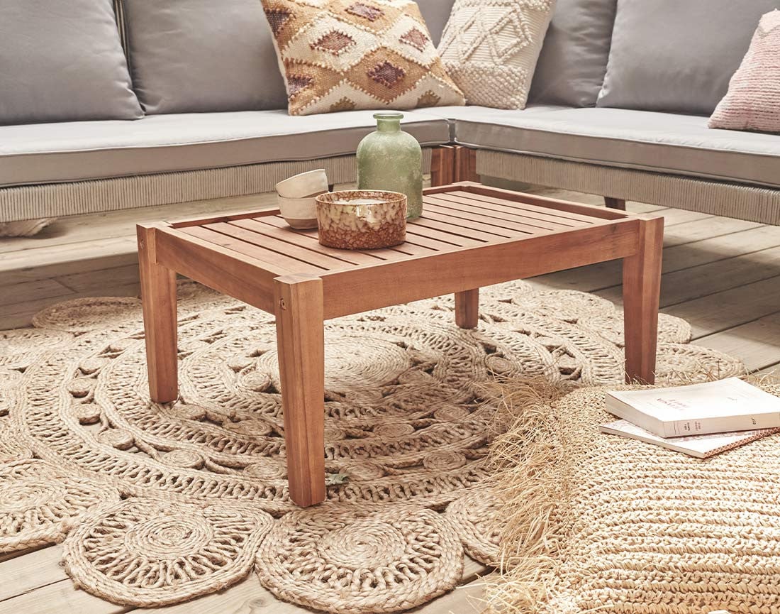 Salon de jardin 5 places en bois d'acacia et corde bois / gris - PAPUA - Best Mobilier - 4