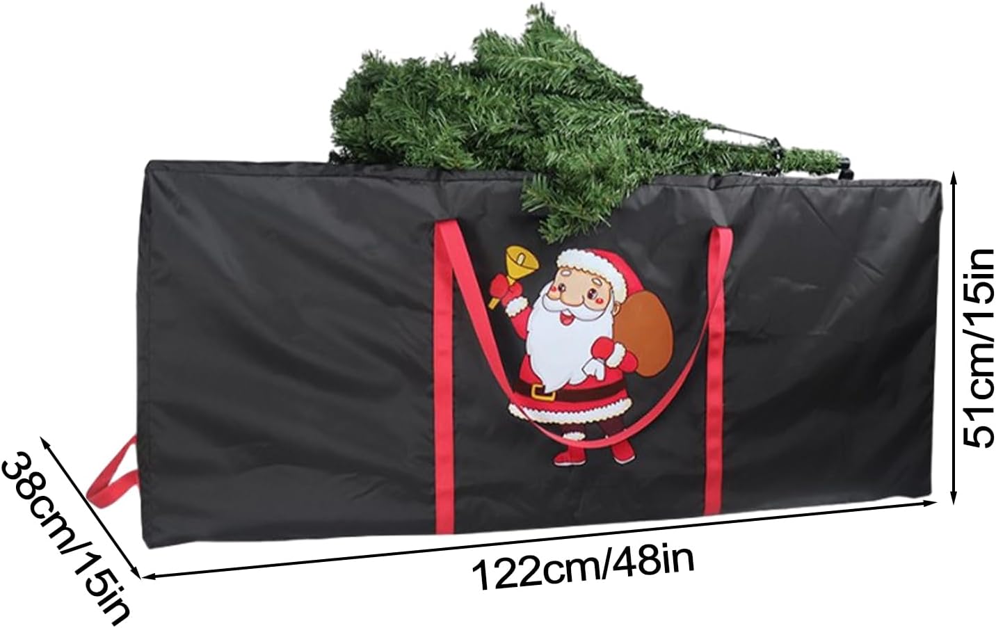 Sac de rangement pour sapin de Noël, sac de rangement étanche pour sapin de Noël artificiel, anti-poussière, Oxford 210D, 122 x 38 x 51 cm - 4