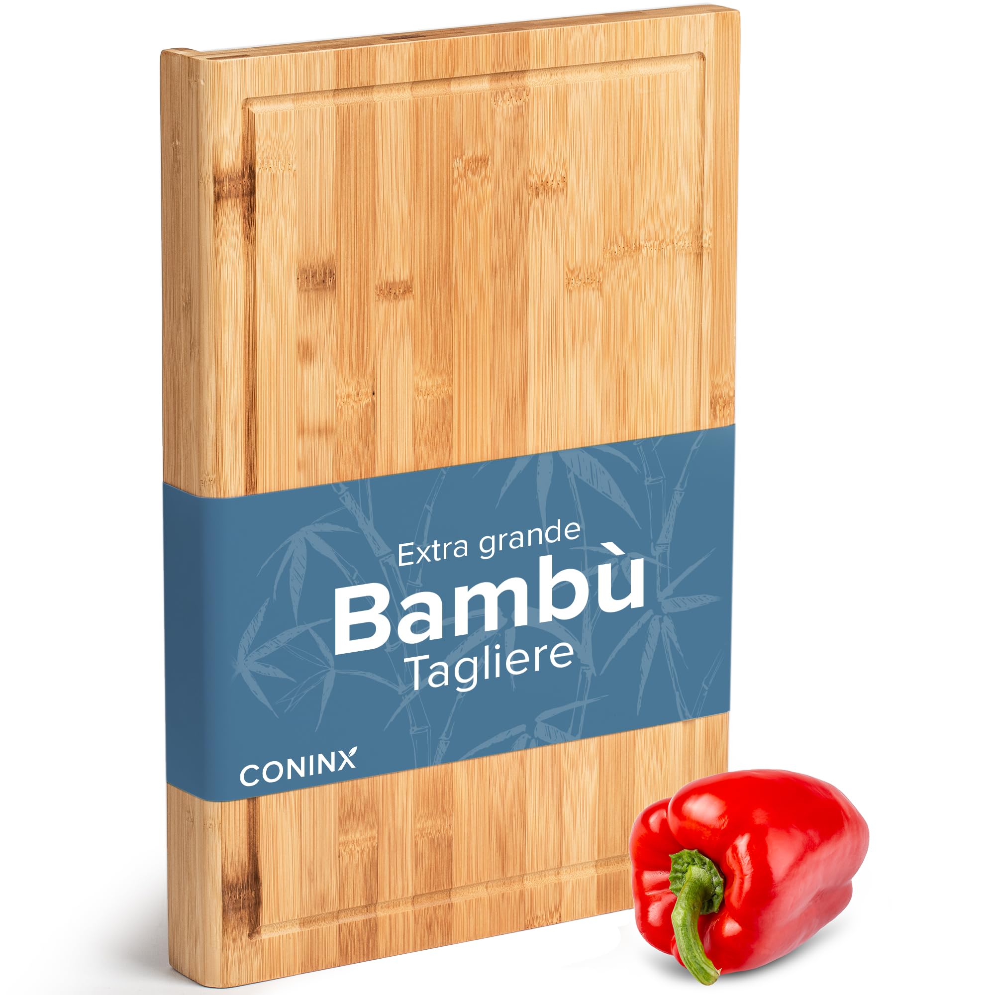BAKAJI Tagliere Piano di Lavoro in Legno di Bambu per Tagliare Tritare