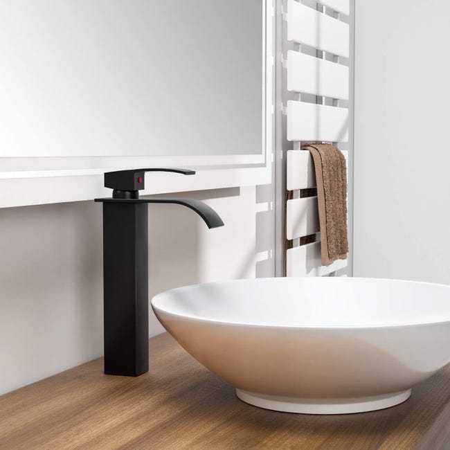 Rubinetto Bagno Cascata, Nero Monocomando Ottone - Foto 2